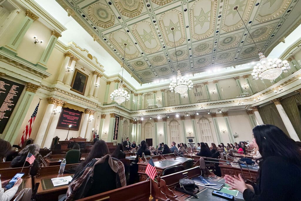 The inside of the Capitol building.